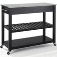 thumbnail image 1 of Crosley 2 Drawer Stainless Steel Top Kitchen Cart in Black, 1 of 8