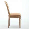 thumbnail image 4 of A&A Furniture,French Style Solid Wood Frame Antique Painting Linen Fabric Back Dining Chair,Set of 2,Beige,SW1845BG, 4 of 14
