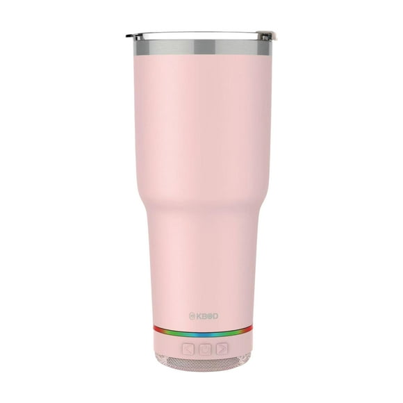 KBOD Vaso Térmico 900 ML Bocina Rosa Bocina Bluetooth Desmontable y Recargable