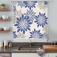 thumbnail image 4 of Geometric Flower Sheer Curtains 54 Inches Long, Vintage Country Floral Blue Grey on Linen Light Filering Curtains, Breathable Simi Curtain Privacy Drapes for Kitchen Bathroom Small Window Treatment, 4 of 9