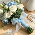 thumbnail image 2 of SLYNSHome Sheer Organza Ribbon With Wired Edge,Blue Iridescent Shiny Decorative Ribbon For Gift Wrapping, Bow Making, Wedding Party DIY Craft Decor, 9 Meters, 2 of 6