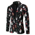 thumbnail image 3 of LilyLLL 2PCS Mens Christmas Printed Suit Blazer Jacket + Pants Xmas Costume Outfit Set, 3 of 5