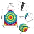 thumbnail image 3 of Rainbow Tie Dye Mandala Flower Pattern Kids Aprons for Girls and Boys,Adjustable Neck Strap Toddler Aprons for Kids Cooking Baking, 3 of 6