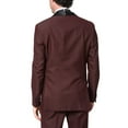 thumbnail image 4 of Adam Baker Men's 9-3409 Slim Fit One Button Satin Shawl Collar Tuxedo Suit - Burgundy - 42 Regular, 4 of 4