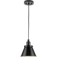 thumbnail image 3 of Progress Lighting Hinton 1-Light Pendant, Matte Black, Cone Shade, 3 of 11