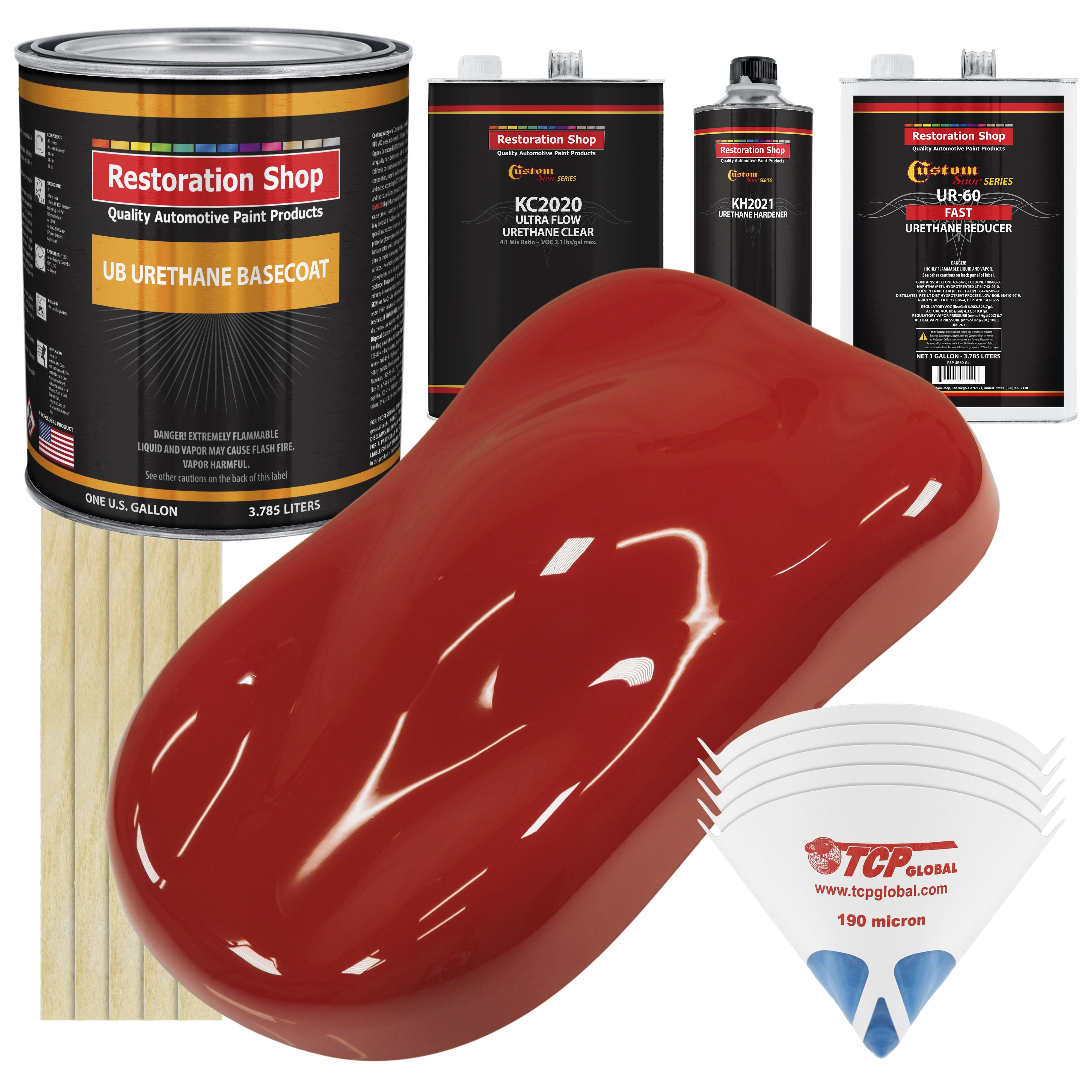 Jalapeno Bright Red Gallon URETHANE BASECOAT CLEARCOAT Auto Paint FAST ...
