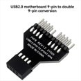 thumbnail image 3 of Motherboard USB3.0 19PIN to 2-Port USB2.0 9PIN Converter Adapter for Water Cooling RGB Light Fan Speed Measurement, 3 of 6