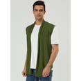 thumbnail image 3 of INSPIRE CHIC Gilet Cardigan Sans Manches à Ourlet Asymétrique Ouvert pour Homme Vert 38, 3 of 7