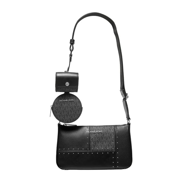 Michael Kors Bolsa para Mujer – Con Monedero y Estuche AirPods, Diseño con Estoperoles, Cuero Premium