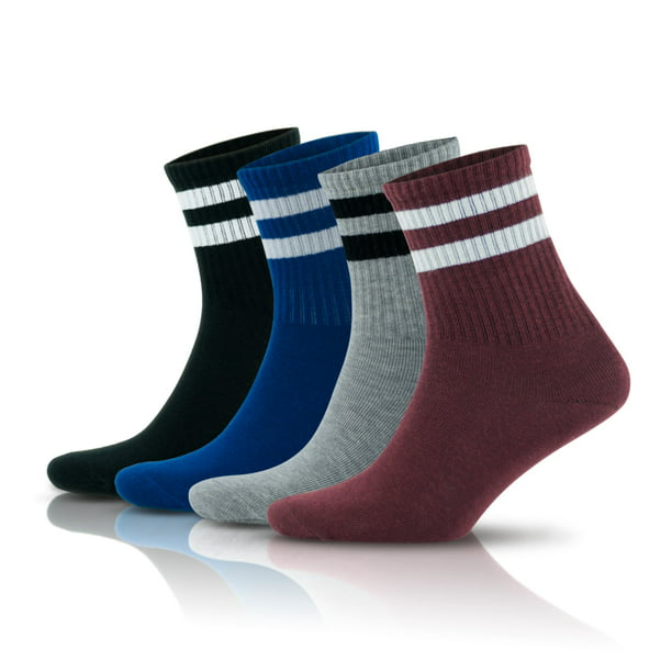 GoWith 3-4 Pairs Women's Cotton Colorful Thin Striped Casual Socks ...