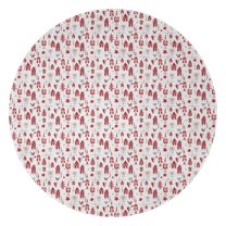 Red Christmas House and Tree Pattern Round Blanket,Comfortable Soft Flannel Throw Blanket,All Season,Warm Lightweight Blankets for Sofa Bed Couch Living Room Chair 60"x60"