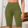thumbnail image 5 of Women's Textured Compression Fitness Pants, High Waisted Tummy Control Workout Shorts, Seamless Hip Lifting Yoga Pants with Peach Booty Enhancement, Gym Exercise Apparel Green L, 5 of 10