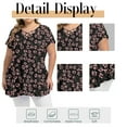 thumbnail image 6 of Mengpipi Womens Plus Size Tops Criss Cross V Neck Short Sleeve Summer Casual Blouses, Light Gray-1X, 6 of 7