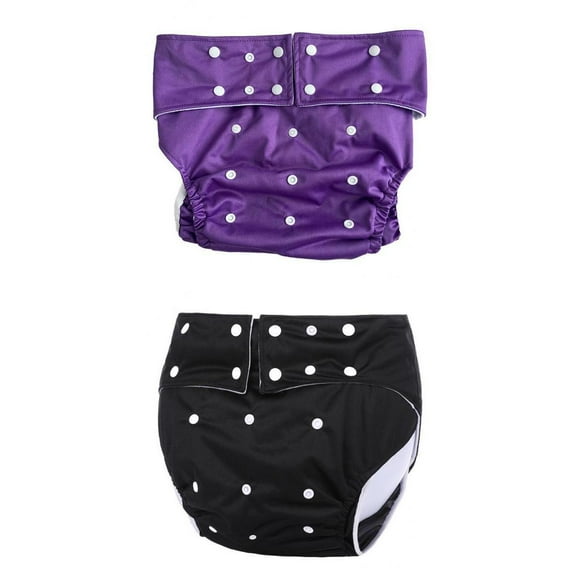 2x Pañales Ajustables Colco para Adultos Personas Mayores Púrpura Negro