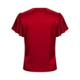 thumbnail image 6 of Ltctricy Satin Blouses for Women Silk Ruffle Short Sleeve V Neck Pleated T-Shirts Dressy Casual Tops Elegant Party Tees, 6 of 6