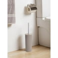thumbnail image 3 of Superio Toilet Bowl Brush and Holder Set with Stylish Ribbed Design, Taupe, 3 of 5