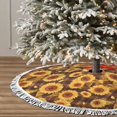 thumbnail image 3 of Christmas Tree Skirt, Vintage Brown Plaid Sunflower Christmas Tree Decorations Indoor, Tree Skirts Mat With Tassel Trim for Halloween New Year Holiday Christmas Party Decor 36 Inches, 3 of 7