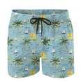 thumbnail image 4 of Men's Print Drawstring Waistband Casual Beach Shorts Stretch Straight Leg Shorts With Pocket, 4 of 4