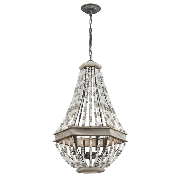 Elk Home 18-Inch Wide Summerton Chandelier, Traditional, Washed Gray