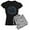 With Gray Camo Pant, variant on - Hammer Head Shark Sharks Scuba Diving Diver Fish W - Women's Short Sleeve Print T-Shirt and Pants Dark Cotton Pajama Set