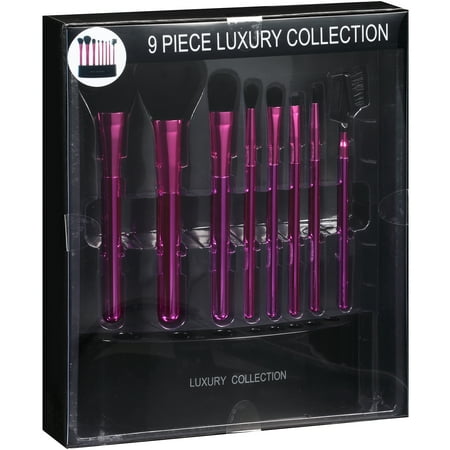 Pink Luxury Makeup Brush Collection, 9 pc