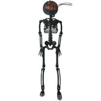 Halloween Poseable Skeleton Decor - 17" Flexible Skull & Bone Animatronic for Outdoor Scary Displays, Lawn Haunts & Spooky Parties