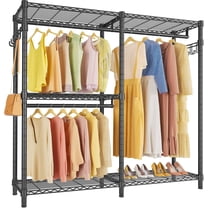 VIPEK V4 Garment Rack Bedroom Armoires Compact Freestanding Closet Storage Organizer, Portable Wardrobe Closet Heavy Duty Clothes Rack Metal Clothing Rack, Black