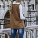 thumbnail image 4 of Chalecos de gamuza reversibles sin mangas sólidos a la moda para mujer con solapas grandes Fridja  BV0+2635, 4 of 7