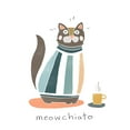 thumbnail image 2 of Vess, June Erica 20x24 Black Ornate Wood Framed with Double Matting Museum Art Print Titled - Coffee Cats I, 2 of 4