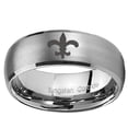 thumbnail image 2 of Tungsten Fleur De Lis 8mm Brushed Gray Dome Polished Edges Men Ring, 2 of 2