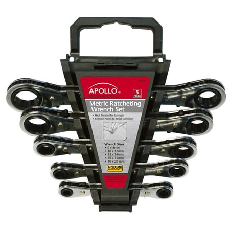 Apollo Tools DT1213 5-Piece Ratcheting Wrench Set (Best Ratchet Wrench Brand)