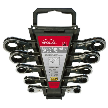 UPC: 0884540098938 | Apollo Precision Tools DT1213 5-Piece Ratcheting Wrench Set Metric