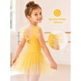 thumbnail image 3 of Aideaone Girls Ballet Leotards Toddler Ruffle Sleeve Dance Leotard with Tutu Skirt Kids Gymnastics Dancewear for Little Girls 2-9Y, 3 of 5