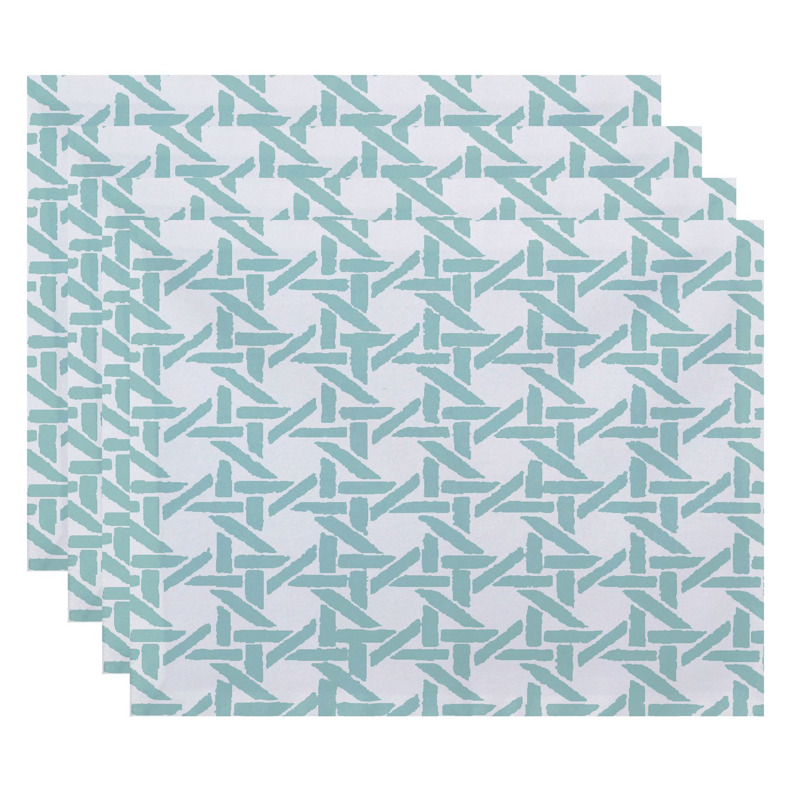 Simply Daisy, 18 x 14 Inch Rattan Geometric Geometric Print Placemat (set of 4), Purple