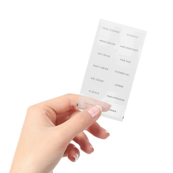 Hytrove Bottle Labels Travel Toiletry Labels For Travel Size Bottles Transparent PVC 20 Sheets