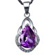 thumbnail image 2 of Collar con colgante de amatista morada Yashi plata cadena para clavícula 45 cm, 2 of 5
