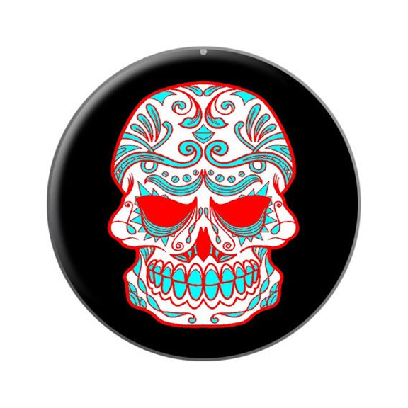 Mexican Day of the Dead Skull Lapel Hat Pin Tie Tack Small Round