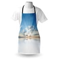 thumbnail image 3 of Clouds Apron Vivid Inspiring Air with Clouds Meteoric Reflection Atmosphere Photo Print, Unisex Kitchen Bib Apron with Adjustable Neck for Cooking Baking Gardening, Pale Blue White, by Ambesonne, 3 of 3