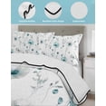thumbnail image 4 of Quilts Twin XL Size, Turquoise Flowers Soft Comforter Bedding Set for Bed, Farmhouse Spring Botanical Floral Lightweight Quilted Bedspread with Pillow Cover(2 Pieces) for All Season, 68x98 Inch, 4 of 6