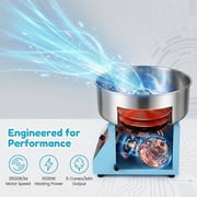 Commercial Cotton Candy Machine - 1000W Electric Cotton Candy Maker with 3500RPM Motor, Stainless Steel Bowl, Perfect for Home, Parties, Carnivals & Events (Blue)