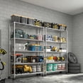 thumbnail image 2 of Ktaxon Commercial 5 Tier Storage Rack, Adjustable Rolling Metal Garage Shelving Chrome, 35''W x 14''D x 65''H, Capacity for 800lbs, 2 of 10
