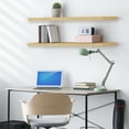 thumbnail image 2 of Sorbus Extra Long Floating Shelves – Set of 3 Wall-Mounted Shelves (48"x9") for Bedroom, Kitchen, Living Room, Bathroom – Maplewood Farmhouse Décor, 2 of 6
