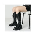 thumbnail image 6 of BLISSFUL STEP LPlatform Lace Up Block Heel Knee High Combat Boots for Women Black (Size 6), 6 of 7