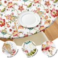 thumbnail image 4 of Pioneer Flower Floral Print Pattern Round Fitted Tablecloth with Elastic Edge,Dining Table Cover Waterproof,Outdoor Round Tablecloth for Camping,Dining,Indoor and Outdoor, 4 of 7
