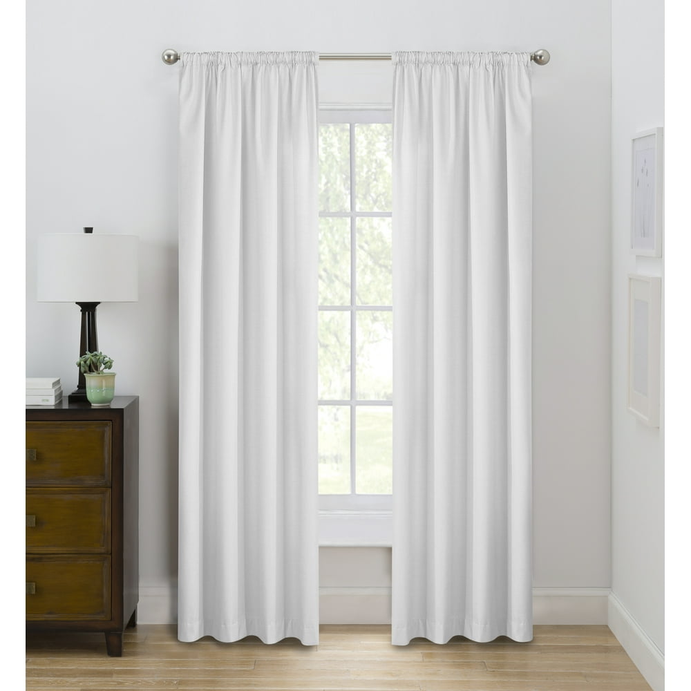 Eclipse Draft Stopper Solid Color Room Darkening Fleece Lined Rod