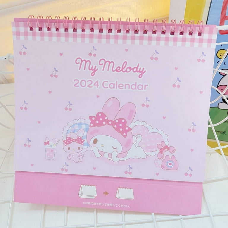 2024 Sanrio Hello Kitty Desk Calendar Anime Kuromi My Melody Standing Flip  Calendar Kawaii Schedules Cartoon Desktop Decor Gift - Walmart.com