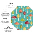 thumbnail image 3 of Honeii Mushrooms print Leather Coaster Set of 4, ideal for safeguarding your furniture from drinks spills and effortless cleanup-Octagon, 3 of 6
