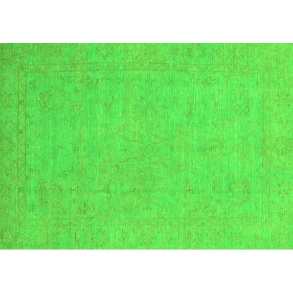 Ahgly Company Indoor Rectangle Oriental Green Traditional Area Rugs, 8' x 10'