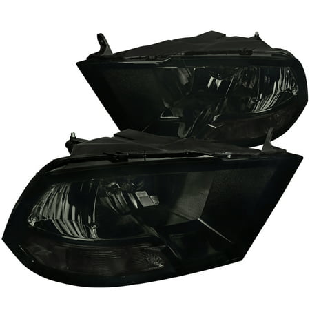 Spec-D Tuning For 2009-2019 Dodge Ram 1500 2500 3500 Smoke Headlights Front Driving Head Lamp Pair 2009 2010 2011 2012 2013 2014 2015 2016 2017 2018