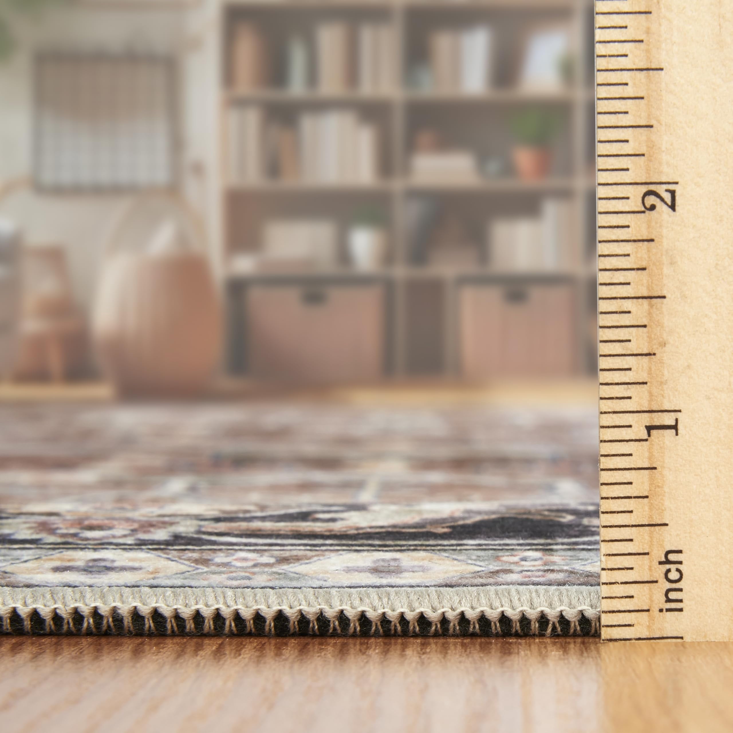 ReaLife Machine Washable Area Rug Runner - Living Room Bedroom Bathroom Kitchen Entryway Office - Padded Low Pile Stain Resistant Premium - Boho Farmhouse Vintage - Bev - Beige Tan Brown 2'6" x 10'